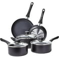 thumbnail image 1 of walmart Basics Durable Non-Stick Cookware Set, Pots and Pans, 8-Piece, Black, 1 of 4