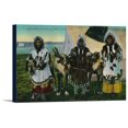 thumbnail image 1 of Three Eskimo Beauties and Sled Reindeer (18x11.5 Gallery Wrapped Stretched Canvas), 1 of 1