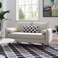 thumbnail image 5 of Modway Revive Modern Fabric Upholstered Loveseat in Walnut/Beige, 5 of 8