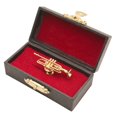 thumbnail image 2 of Women's Miniature Musical Instrument Lapel Pins - Velvet Lined Case - Trumpet, 2 of 2