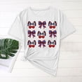 thumbnail image 2 of Camisas de Manga Corta para las Mujeres Moda Casual Impresión Cuello Redondo Suéter Tee Blusas, 2 of 7