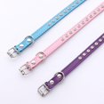 thumbnail image 6 of Mumup 3Pack Small Dog Collars Bling Puppy Collars Diamond Pet Collars PU Leather Sparkly Rhinestone Glitter Adjustable Jewelry Neck Collars for Small Pet, 6 of 7