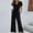 29-Black, variant on Gaecuw Jumpsuits for Women Summer Sleeveless Cold Shoulder Spaghetti Strap Overall V Neck Band Collar Solid Onesie Sequin One Piece Outfits Seamless Long Pants Linen Summer Romper Ankle Length