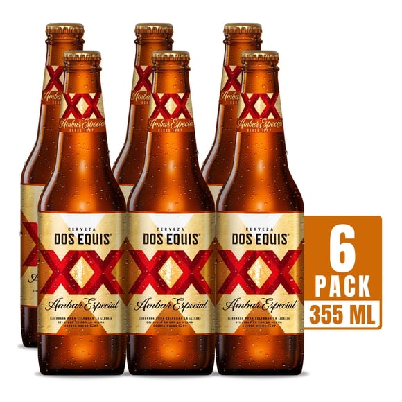 Cerveza ambar Dos Equis 6 botellas de 355 ml c/u