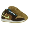 thumbnail image 4 of Nike Air Jordan 1 Mid SE GS Boys Shoes Size 7, Color: Cacao Wow/Luminous Green, 4 of 5