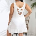 thumbnail image 5 of Daiosportswear Women'S Plus Size Sheer Bathing Suit Cover Up Bow Tie Shoulder Sleeveless Ruffle Dress Beachwear,Cover-Up for Women White XL(XL), 5 of 5
