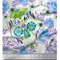 thumbnail image 1 of Soimoi Poly Georgette Fabric Skull,Rose & Anemone Flower Printed Craft Fabric by The Yard 52 Inch Wide, 1 of 1