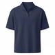 thumbnail image 4 of Blusas y camisas de manga corta y cuello redondo para hombre, de pana, color liso, informales, a la moda, con medio botón, cuello alto, manga corta, de poliéster., 4 of 6