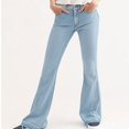 thumbnail image 2 of Vedolay Jeans Women Casual High Waisted Denim Pants Frayed Raw Hem Summer Hot Jeans Light blue,S, 2 of 5
