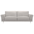 thumbnail image 3 of Natural Greige Modern Leather Sofa in Dove Gray/Brushed Silver, 3 of 5