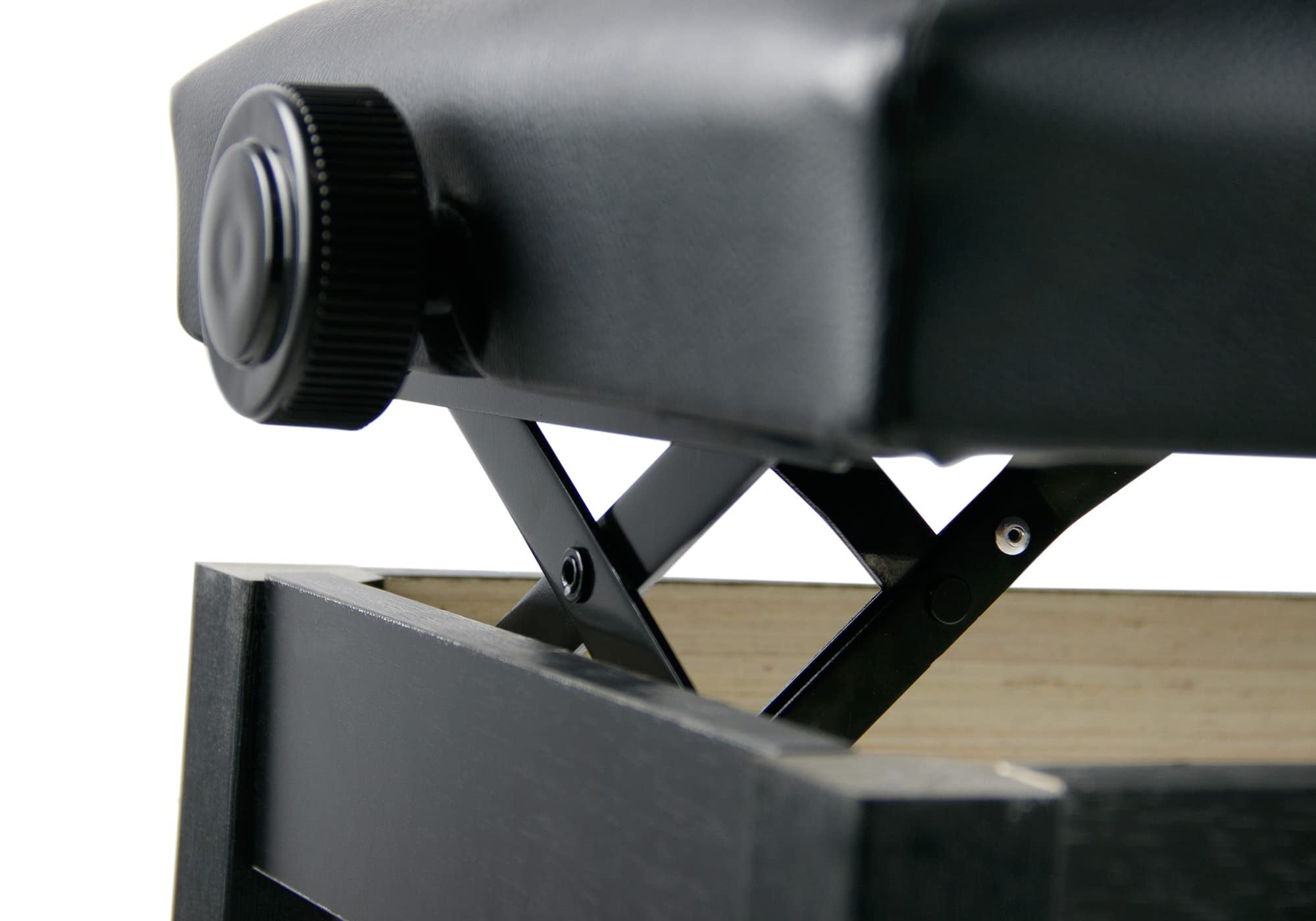 Gearlux Non-Skid Adjustable Height Piano Bench with Padded Cushion - Black
