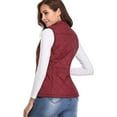 thumbnail image 5 of Xyxonk Puffer Vest Women Fall 2025 Quilted Jacket Zip-Up Sleeveless Outwear Vests Lightweight Stand Collar Coats With Pocket,Wine 2XL, 5 of 5