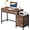 Rustic Brown, variant on Computer Desk with 5 Drawers, Home Office Desks with Reversible Drawer Cabinet Printer Stand, Industrial PC Desk with Storage, Grey Study Writing Table Workstation for Small Spaces