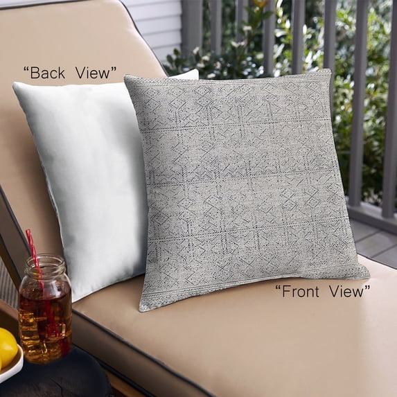 Ahgly Company Outdoor Square Mid-Century Modern Throw Pillow, 18 inch by 18 inch