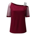 thumbnail image 4 of Summer Tops for Women T Shirts Casual Long Sleeve for Women Tops Shirt Juniors Compression Shirts Long Sleeve Oversized Tee Shirt Medium T Soft Casual Red S, 4 of 6