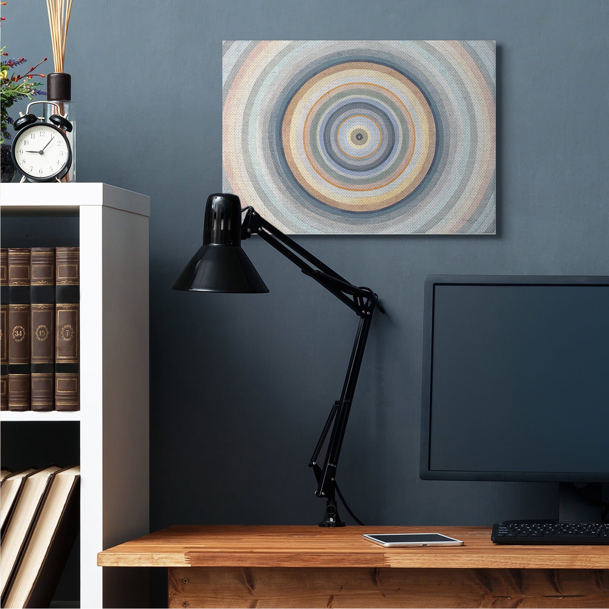 Stupell Industries Cool Tone Circular Rings Abstract Layered Shapes Canvas Wall Art, 24 x 30, Design by Danhui Nai