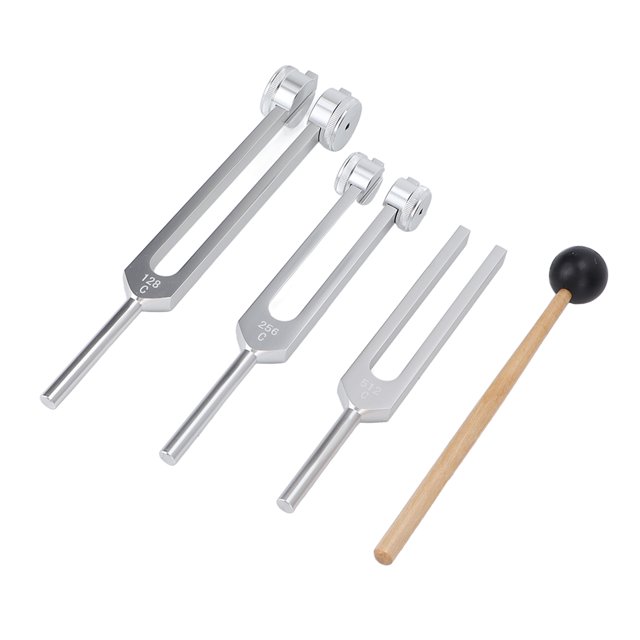 Juego de Horquillas de Afinación Juego de Horquillas de Afinación de Cuerpo de aleación de Aluminio de 3 Piezas 128 256 512 Hz Horquillas de Afinación de Cuerpo con Martillo ANGGREK Otros