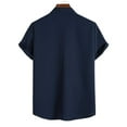 thumbnail image 3 of Bcfgryg Mens Summer Casual Solid Color Standing Crepe Short Sleeve Shirt Business Shirts Men, 3 of 4