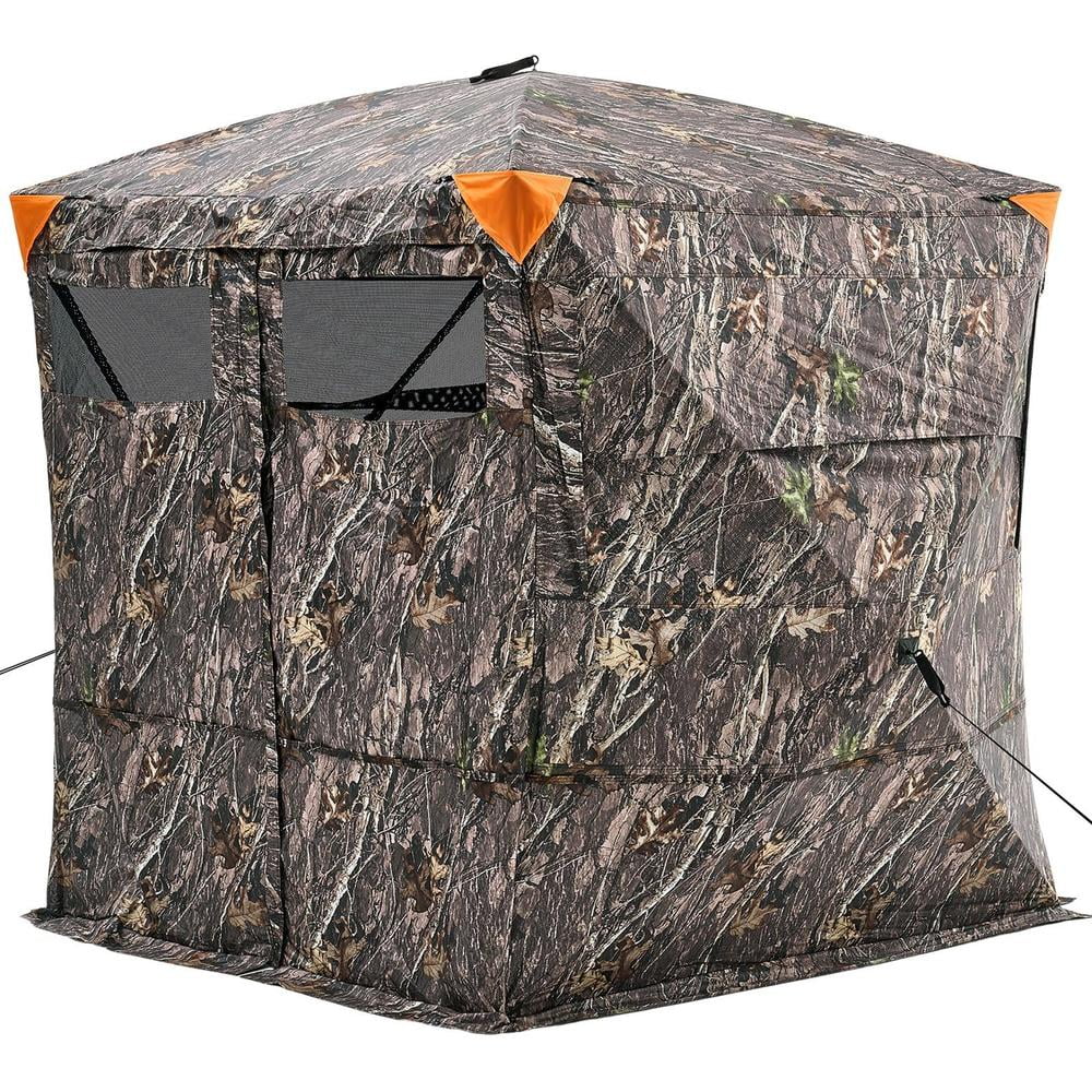 270 Degree See Through Hunting Blind 4-5 Person Portable Camouflage Tent Waterproof 150D Fabric Silent Magnetic Door