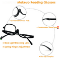 thumbnail image 4 of 2Pcs/Set Makeup Reading Glasses for Women Magnifying Flip Down Cosmetic Readers with Spring Hinge, 4 of 6