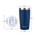 thumbnail image 3 of SUNWILL Vaso con tapa de 20 oz, vaso de viaje de doble pared aislado al vacío de acero inoxidable, taza de café aislada duradera, azul marino con recubrimiento en polvo, taza térmica con tapa deslizan, 3 of 5