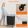 thumbnail image 5 of 165L Laundry Basket with Wheels, Large  Commercial Rolling Laundry Hamper with Handles, Tall  Frame Laundry Cart for Laundry Room  Hotel  Dorm, Black, 5 of 7