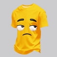 thumbnail image 4 of Dolkfu Crew Neck Shirts&nbsp;for Men Pull-On Novelty Yellow Short Sleeve Tops Graphic Prints Modern Funny T-Shirts Yellow,Xxxxl, 4 of 5