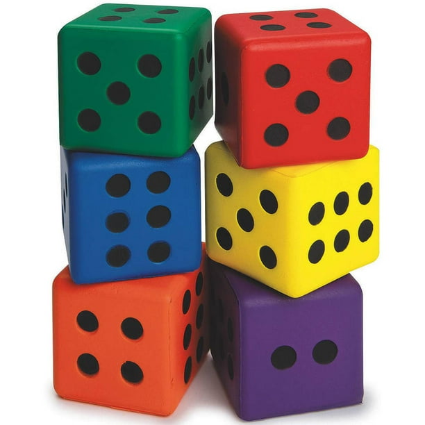 S&S Worldwide Large 3" Foam Dice, Set of 6