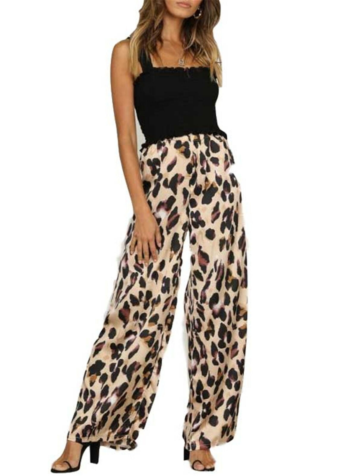 white leopard print trousers