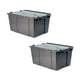 thumbnail image 1 of Contenedor Resistente BoxArch35 2 Pzas 35kg 60x50x32cm Apilable Bisagras Polietileno Color Gris., 1 of 1