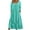 Sky Blue, variant on Utoimkio Women's 3/4 Sleeve Crewneck Ruched Swing Long Dresses Casual Loose Backless Lace Patchwork Maxi Dresses for Women with Pockets