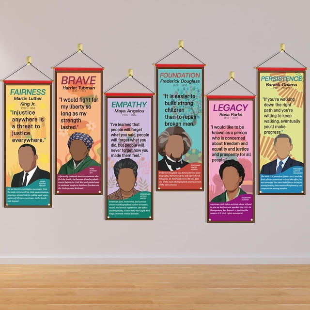 Pósters YGEINIT Mes de la Historia Afroamericana 6 piezas 104 x 40 cm