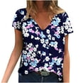 thumbnail image 2 of Sakmal Womens Summer Tops Short Sleeve Graphic V-Neck T-Shirts Ladies Shirts $5, 2 of 5