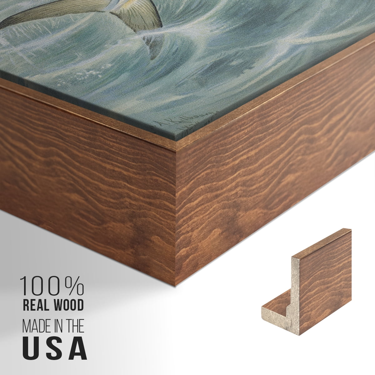 Vintage Landscape-CXXXI By Wexford Home Framed in Walnut Wood Gallery Wrapped Canvas 27 in. x 41 in.