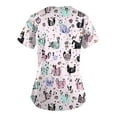 thumbnail image 5 of BDPORKAS Women Scrubs Nurse Uniforms Stretch Short Sleeve with Pockets Scrub Tops Characters Cartoon Cute Soft Nurse Tee, 5 of 5