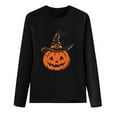 thumbnail image 4 of Fartey Women's Halloween Shirts Slim Fit 3/4 Length Sleeve Tunic Tops Funny Halloween Pumpkin Print Tee Shirts Soft Comfy Crew Neck Festival Pullover Blouses, 4 of 4