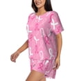 thumbnail image 2 of Lsque Breast Cancer Awareness (3) Women's Short-Sleeved Pajama Set - 2 Piece Soft and Lightweight Sleepwear Set-Small, 2 of 9