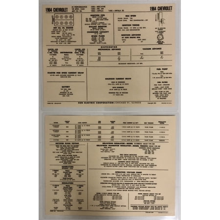1964 Chevrolet L80 409 cu. in. Spec Sheet By Sun LIT-L-80