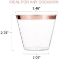 thumbnail image 2 of Namzi 50 Rose Gold Cups 9 Oz Rose Gold Plastic Cups Fancy Disposable Wedding Cups Elegant Party Cups with Rose Gold Rim Flexible Party Wedding Rose Gold Plastic Tumblers by KARRAHOME, 2 of 3