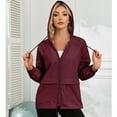 thumbnail image 3 of American Trends Rain Coats for Women Waterproof with Hood Packable Rain Jackets Womens Lightweight Rain Jackets Outdoor Wine Red S, 3 of 9
