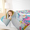 thumbnail image 4 of Castle Fairy Cute Unicorn 3 Pieces Queen Comforter Set for Kids Children Teens,Magical Horse Ultra Soft Bedding Sets,Floral Flowers Rainbow Bedding Comforter Set Breathable,Breathable Home Decor, 4 of 8