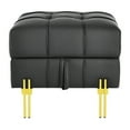 thumbnail image 5 of Smilegend 22" Faux Leather Storage Ottoman, Scratch-Resistant Entryway Bench with Storage, Pet-Friendly Footrest with Gold Metal Legs, Black, 5 of 8