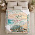 thumbnail image 5 of Serene Sea Turtle Beach Scene Inspirational Quote Coastal, Cozy Typography Art Scene, Warm Flannel Blanket for Living Room and Reading Nook, Art Lovers Encouragement Gift, Artistic Home Decor, 5 of 9