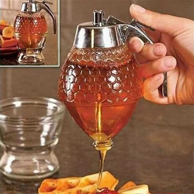 YHDSYY Big Sale! 1PCS Syrup And Juice Dispenser Honey Syrup Dispenser Honey Pot Pulp Juice Dispenser Honey Pot Press Honey Seasoning Bottle Easy Honey Dispenser Kettle