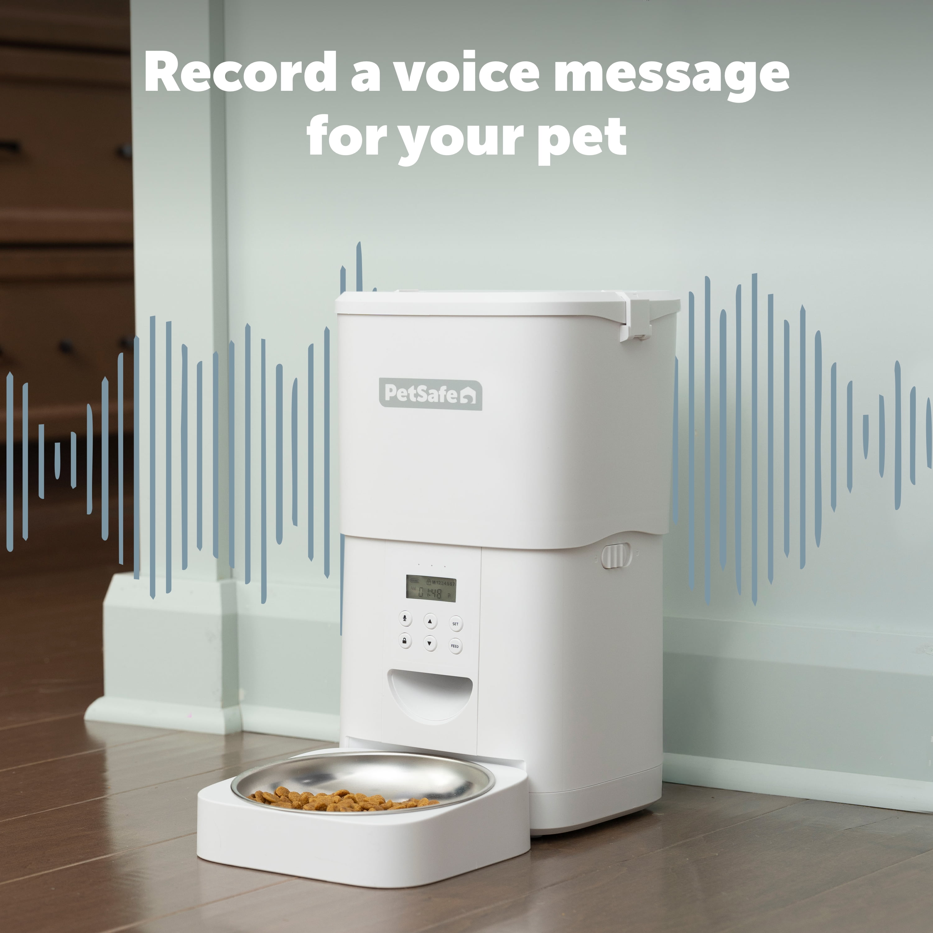 PetSafe FlexFeed Automatic Pet Feeder, 8-cup/2L – Timed Cat and Small Dog Feeder with Portion Control, White