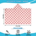 thumbnail image 2 of Red Strawberry Plants Pink Pattern Hooded Bath Towel，50"x30" for Ages 3 To 12 Kids, Quick Dry Lightweight Soft Microfiber Hood Beach Towel Cover Up for Kids, 2 of 7
