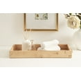thumbnail image 3 of Kate and Laurel Burlock Modern Decorative Burlwood Rectangle Tray with Handles, 8 x 19, Natural Wood and Gold, Transitional Rectangular Tray for Use as Entryway Tray Decor or Ottoman Serving Tray, 3 of 11