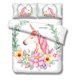 thumbnail image 2 of 3D blanco dibujos animados niños flor unicornio ropa de cama conjunto edredón funda nórdica, fundas de almohada, 2 of 5