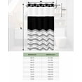 thumbnail image 6 of No Hook Shower Curtain with Snap-in Liner, Black Grey Waterproof Fabric Bathroom Curtains, Geometric Chevron Print Wavy Striped White Bath Curtains & Mesh Top Window Stand Up Stall 36"x72", 6 of 6