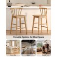 thumbnail image 2 of Joyyskill Modern Bar Stools Set of 3, 24" Wooden Counter Height Barstools, Modern Armless Farmhouse Bar Dining Chairs with Back & Footrest, Natural Oak, 2 of 5